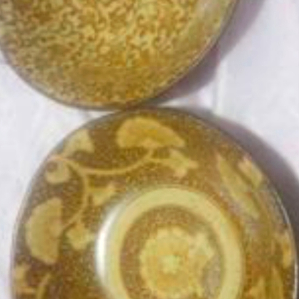 Sound Collection  Bowls 2pc. Sausaku Japan Brown and gold.